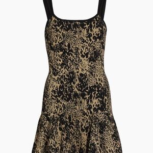 Ramy Brook Black and Tan Animal Print Mini Dress